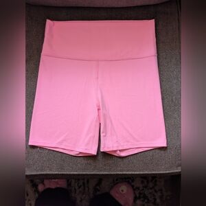 Pink 8" Bike Shorts with Stretchy Fabric and Wide Waistband